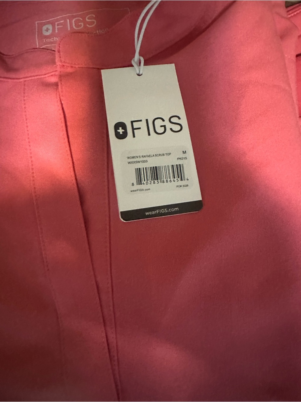 Figs Coral Pink Scrub Top with Tag - Picture 2 of 5
